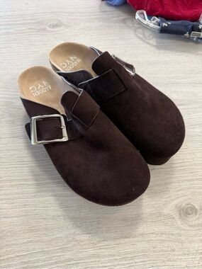 Madden NYC Women's Brown Suede Platform Clogs